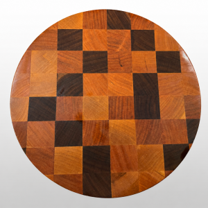 circle end grain random pattern cutting board