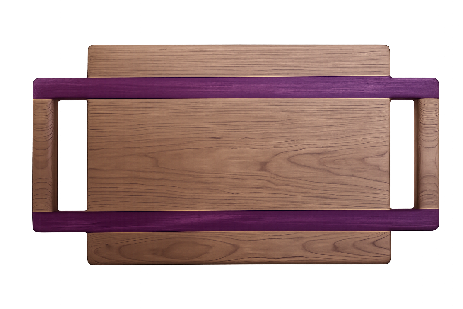 tray with purple heart and handles